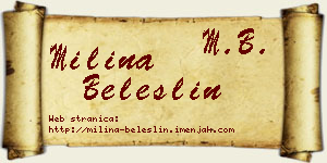 Milina Beleslin vizit kartica